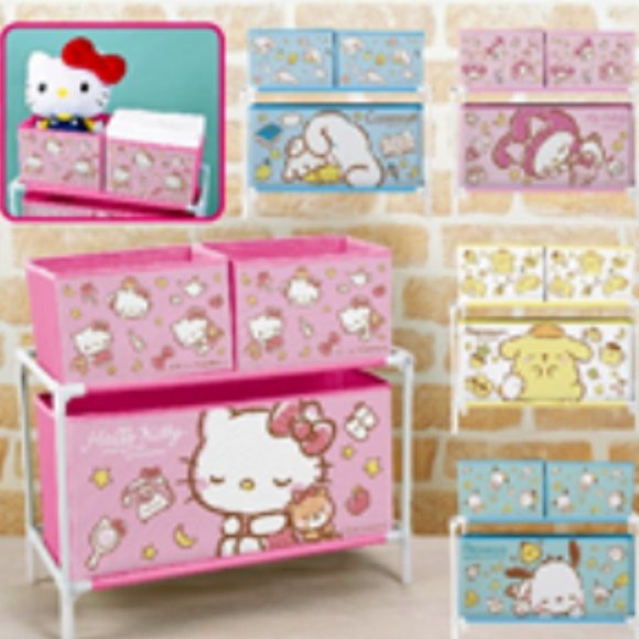 New Sanrio Pompompurin 2-Tier Shelf Toreba Japan 50x42x27 cm - Picture 2 of 5